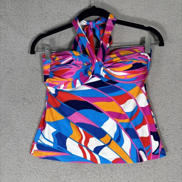 NWT Trina Turk Rio Convertible Bandeau Tankini Set Women’s Size 6 Psychedelic - Picture 2 of 16